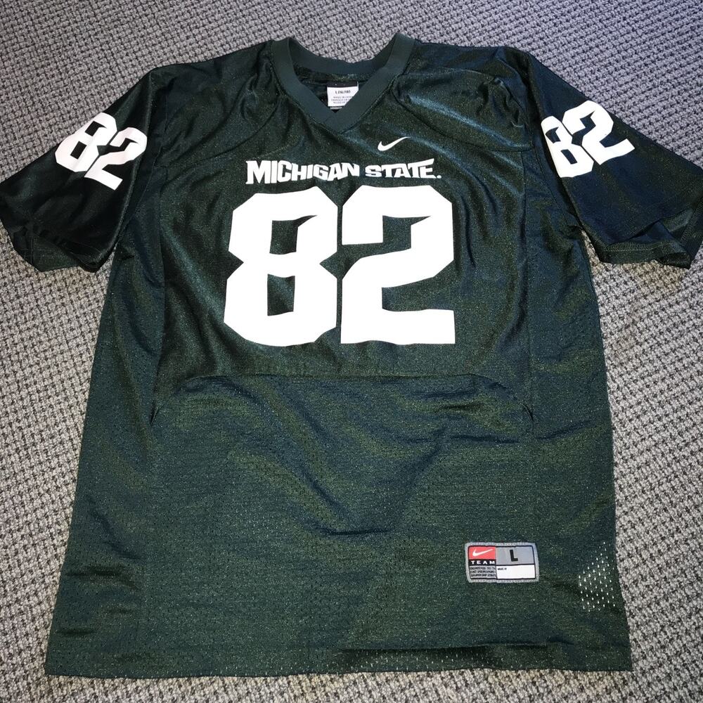 Michigan State Spartans Youth Large‎ Nike Team Green Jersey #82